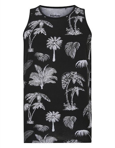 Bigdude Floral Print Vest Black